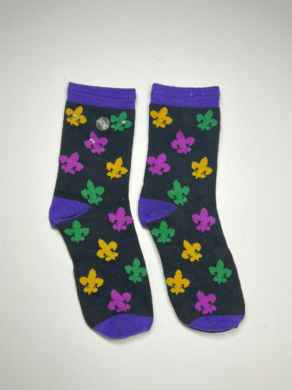 Shine Bright with Our Light-Up Mardi Gras Socks!