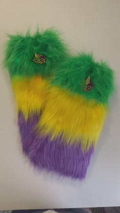 Light-Up Furry Mardi Gras Leggings!